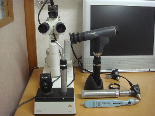 眼科機器（眼圧計、スリット、パンオプティソ検眼鏡、直像鏡、耳鏡）